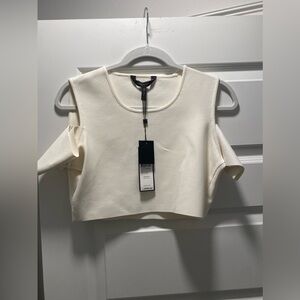 New BCBGMaxAzria Off White Crop Top